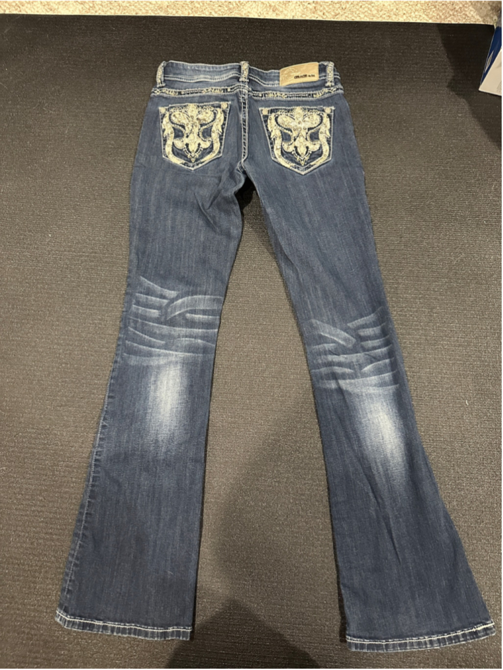 Women's Grace in LA Embellished Bootcut Jeans Blue Size 28